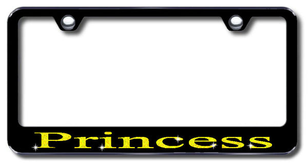License Plate Frame with Swarovski Crystal Bling Bling Princess Aluminum