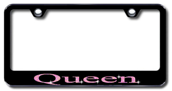 License Plate Frame with Swarovski Crystal Bling Bling Queen Aluminum