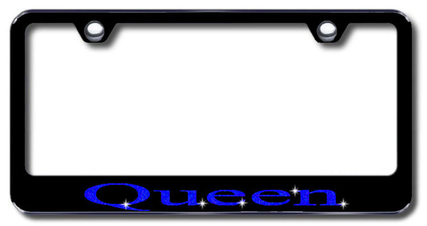 License Plate Frame with Swarovski Crystal Bling Bling Queen Aluminum