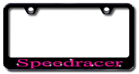 License Plate Frame with Swarovski Crystal Bling Bling Speedracer Aluminum