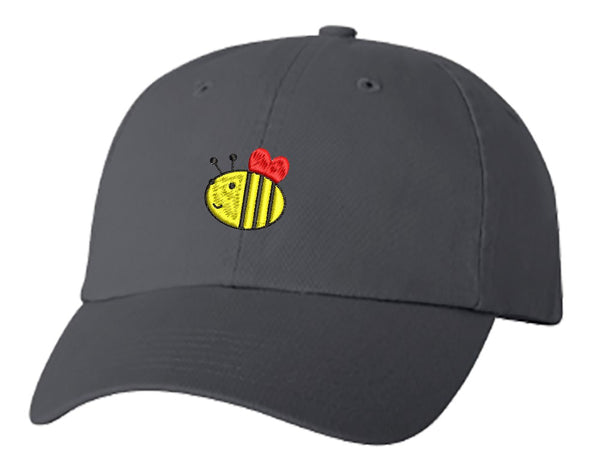 Unisex Adult Washed Dad Hat Pretty Delicate Pastel Spring Elements Bumble Bee Embroidery Sketch Design