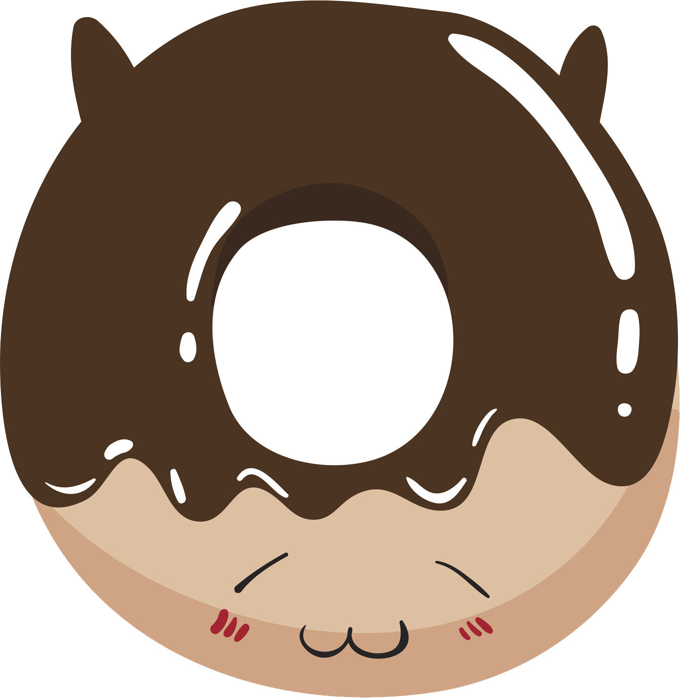 Chocolate Dipped Kitty Cat Kawaii Donut Cartoon Vinyl Decal Sticker
