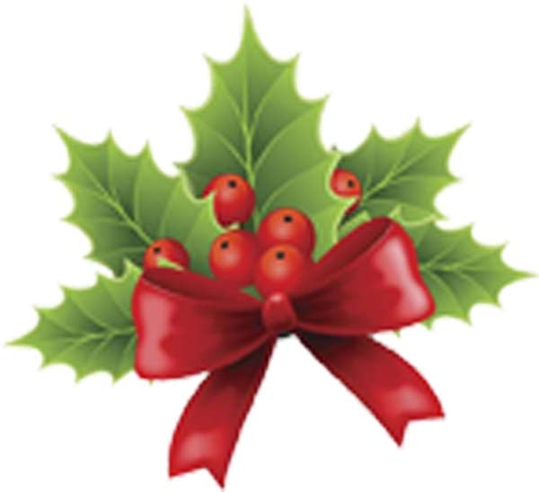 Christmas Holiday Holly and Ribbon Vinyl Decal Sticker