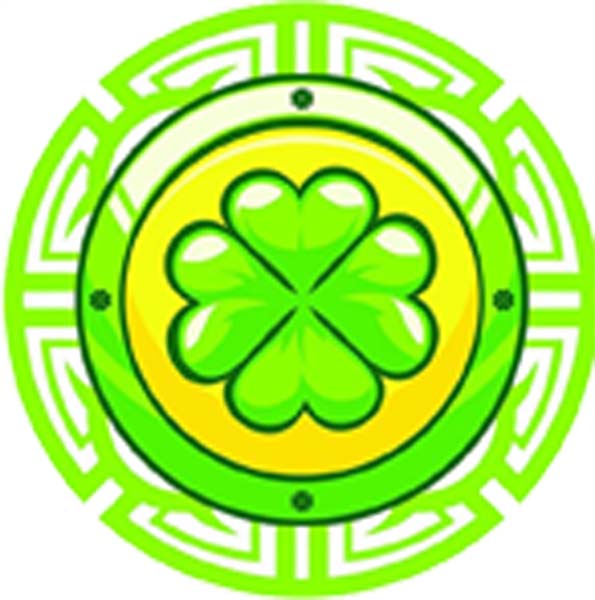 Classic Irish Shamrock Clover Logo Crest Traditional Cartoon - Yellow Border Vinyl Decal Sticker