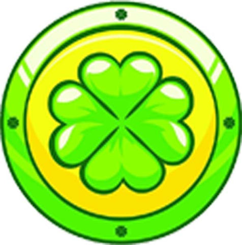Classic Irish Shamrock Clover Logo Crest Traditional Cartoon - Yellow Center Vinyl Decal Sticker