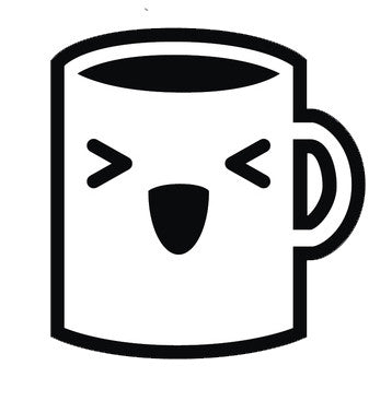 Coffee House Utensil Dining Ware Emoji - Blissful Mug Vinyl Decal Sticker