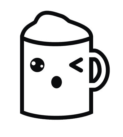 Coffee House Utensil Dining Ware Emoji - Foam Winking Mug Vinyl Decal Sticker