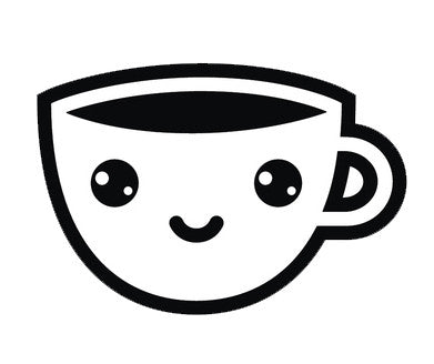 Coffee House Utensil Dining Ware Emoji - Happy Cappucino Vinyl Decal Sticker
