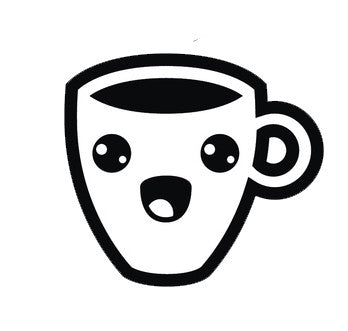 Coffee House Utensil Dining Ware Emoji - Happy Cup Vinyl Decal Sticker