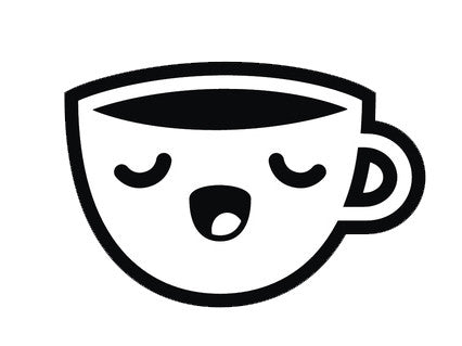 Coffee House Utensil Dining Ware Emoji - Peaceful Cappucino Vinyl Decal Sticker