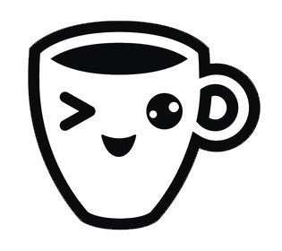 Coffee House Utensil Dining Ware Emoji - Winking Coffee Cup Vinyl Decal Sticker