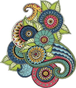 Colorful Paisley Mandala Flower Arrangement Icon Vinyl Decal Sticker