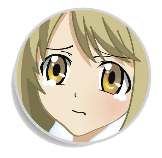 Colorful Anime Girl Face Emoji Icon Button (1) Vinyl Decal Sticker
