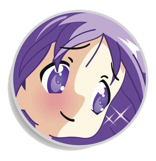 Colorful Anime Girl Face Emoji Icon Button (2) Vinyl Decal Sticker