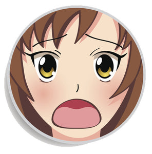 Colorful Anime Girl Face Emoji Icon Button (6) Vinyl Decal Sticker
