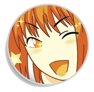 Colorful Anime Girl Face Emoji Icon Button (7) Vinyl Decal Sticker