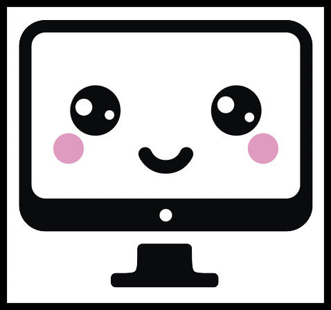 Computer Monitor Screen Virtual Electronic Emoji - Smiley Vinyl Decal Sticker