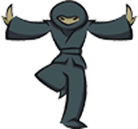 Cool Asian Japanese Ninja Warrior Fighter Cartoon Art - Attack Pose Vinyl Decal Sticker
