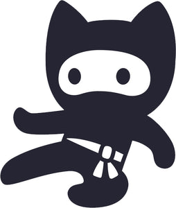 Cool Cute Kawaii Ninja Kitty Cat Cartoon Emoji #4 Vinyl Sticker