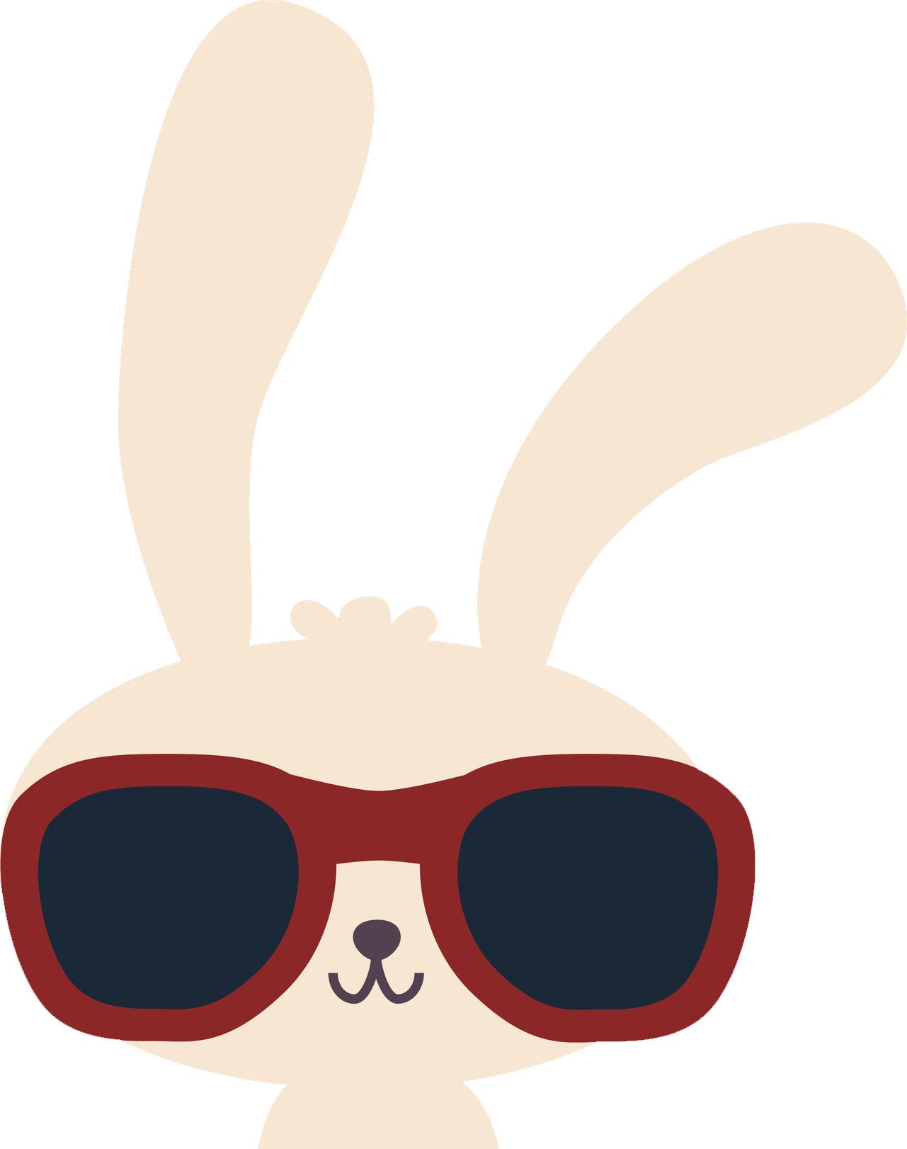 Cool Kawaii Bunny Rabbit with Sunglasses Cartoon Vinyl Decal Sticker