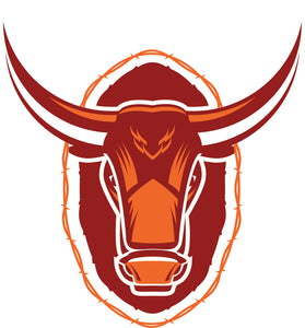 Cool Maroon Orange Bull Cartoon Logo Icon Vinyl Sticker