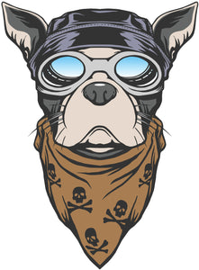 Cool Motorcycle Gang Frenchie French Bulldog Vinyl Decal Sticker