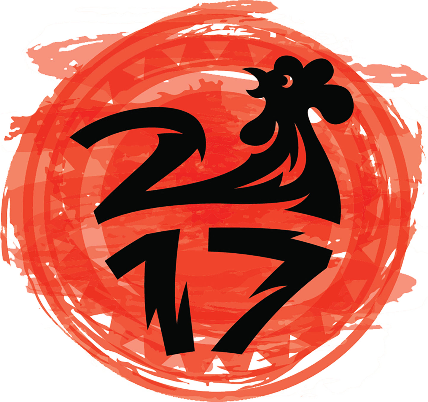 Cool Orange 2017 Year of the Rooster Asian Zodiac Cartoon Icon #9 Vinyl Sticker