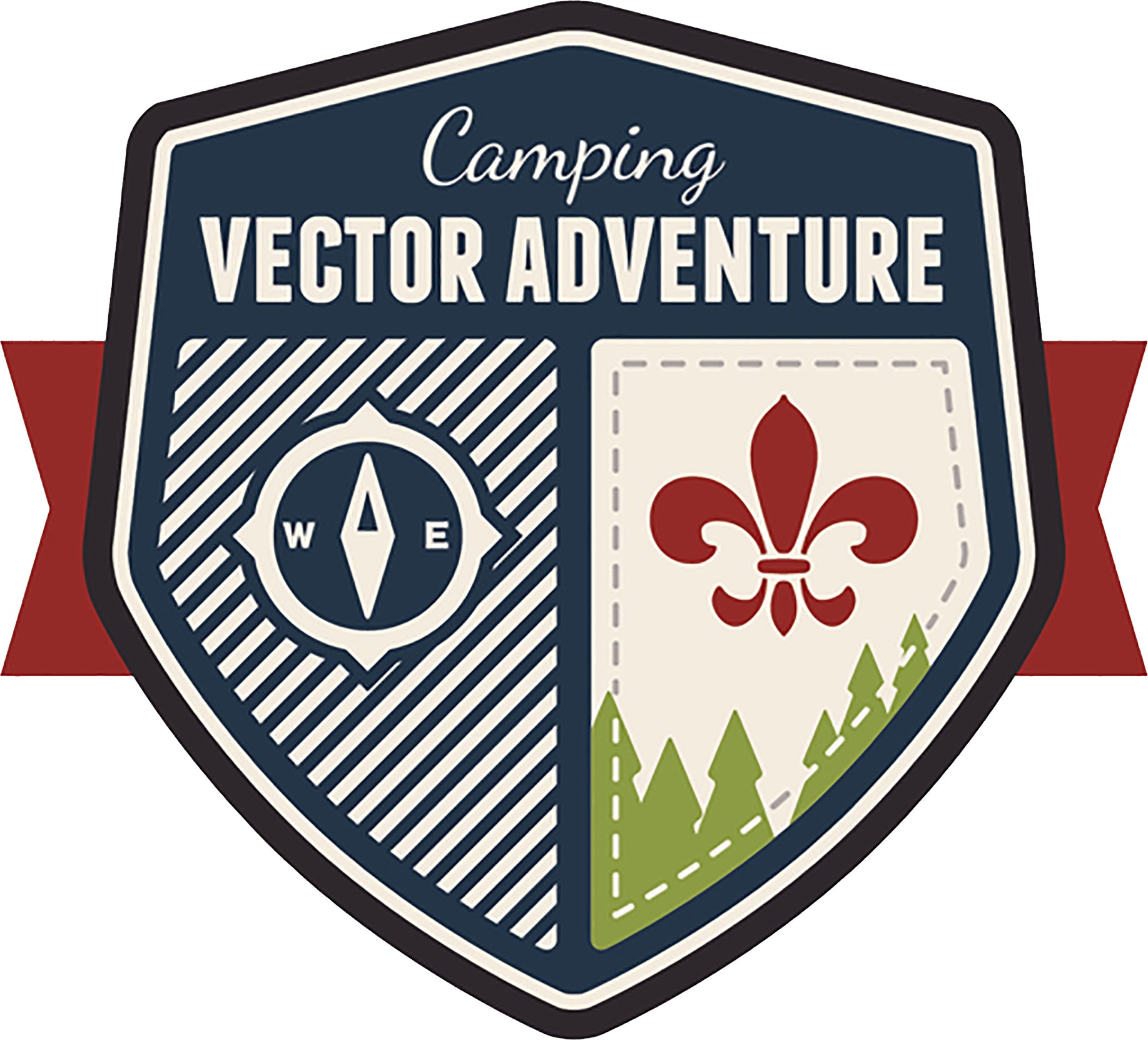 Cool Outdoor Camping Wilderness Adventure Patch Cartoon Icon #2 Vinyl Sticker