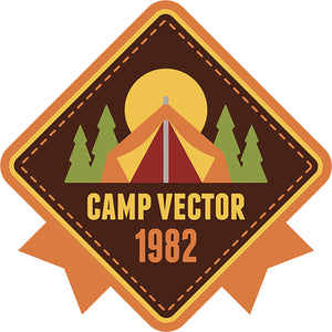 Cool Outdoor Camping Wilderness Adventure Patch Cartoon Icon #5 Vinyl Sticker