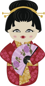 Cool Pretty Kawaii Japanese Geisha Cartoon #3 Vinyl Decal Sticker