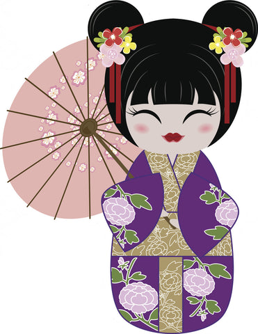 Cool Pretty Kawaii Japanese Geisha Cartoon #4 Vinyl Decal Sticker