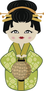 Cool Pretty Kawaii Japanese Geisha Cartoon #5 Vinyl Decal Sticker