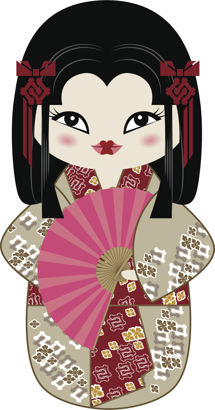 Cool Pretty Kawaii Japanese Geisha Cartoon #7 Vinyl Decal Sticker