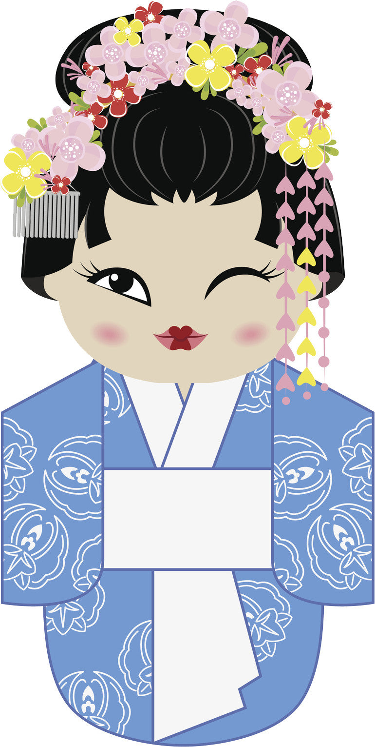Cool Pretty Kawaii Japanese Geisha Cartoon #9 Vinyl Decal Sticker