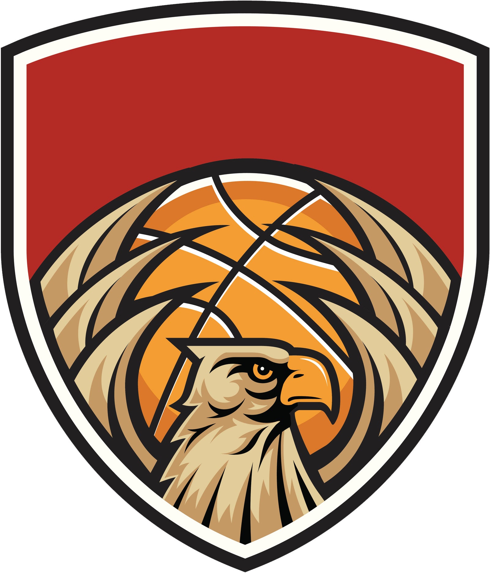 Cool Simple Eagle Sport Shield Cartoon Icon - Basketball Vinyl Sticker