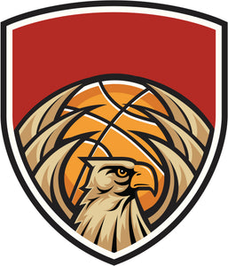 Cool Simple Eagle Sport Shield Cartoon Icon - Basketball Vinyl Sticker