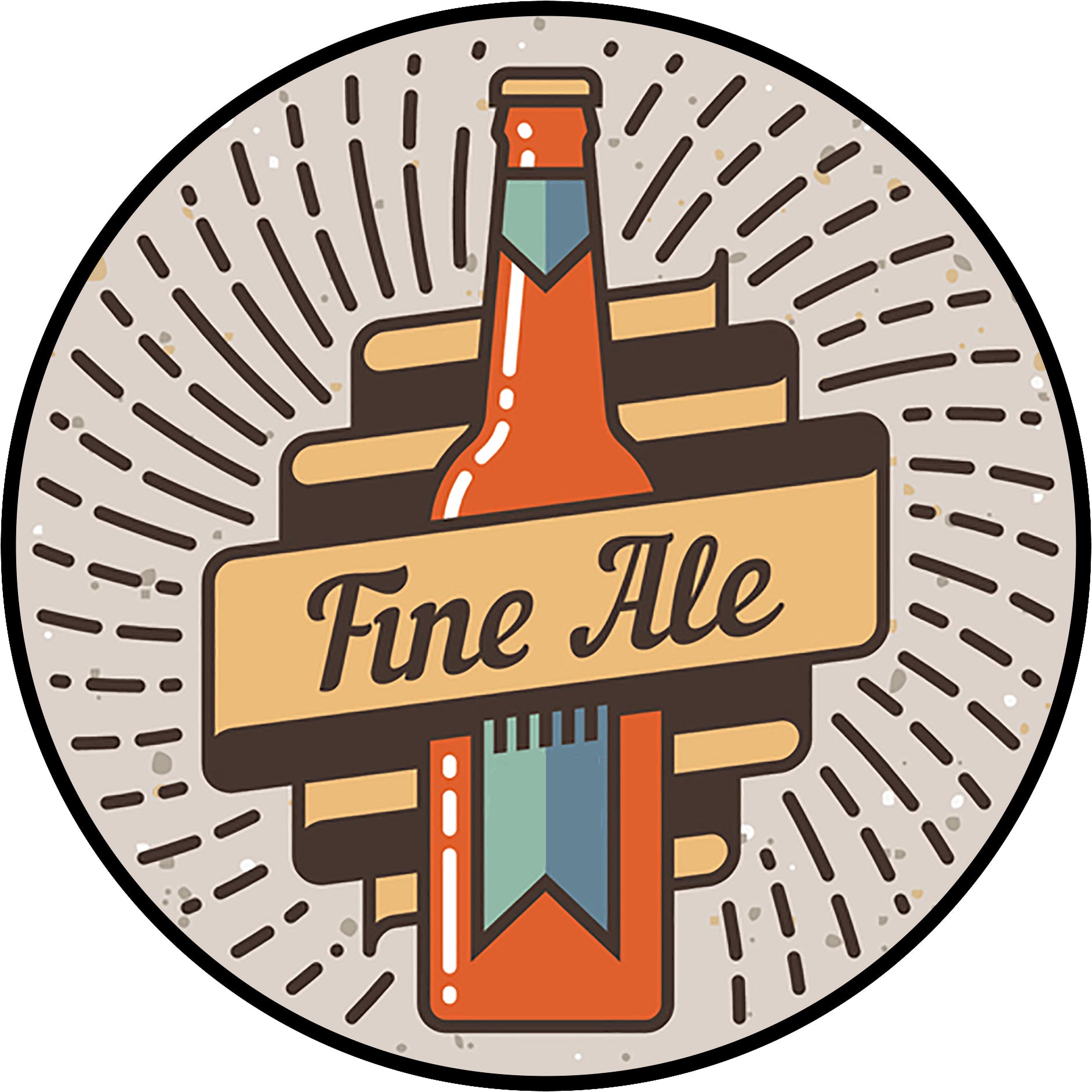 Cool Simple Home Brew Fine Ale Cartoon Logo Icon Art #1 Vinyl Sticker