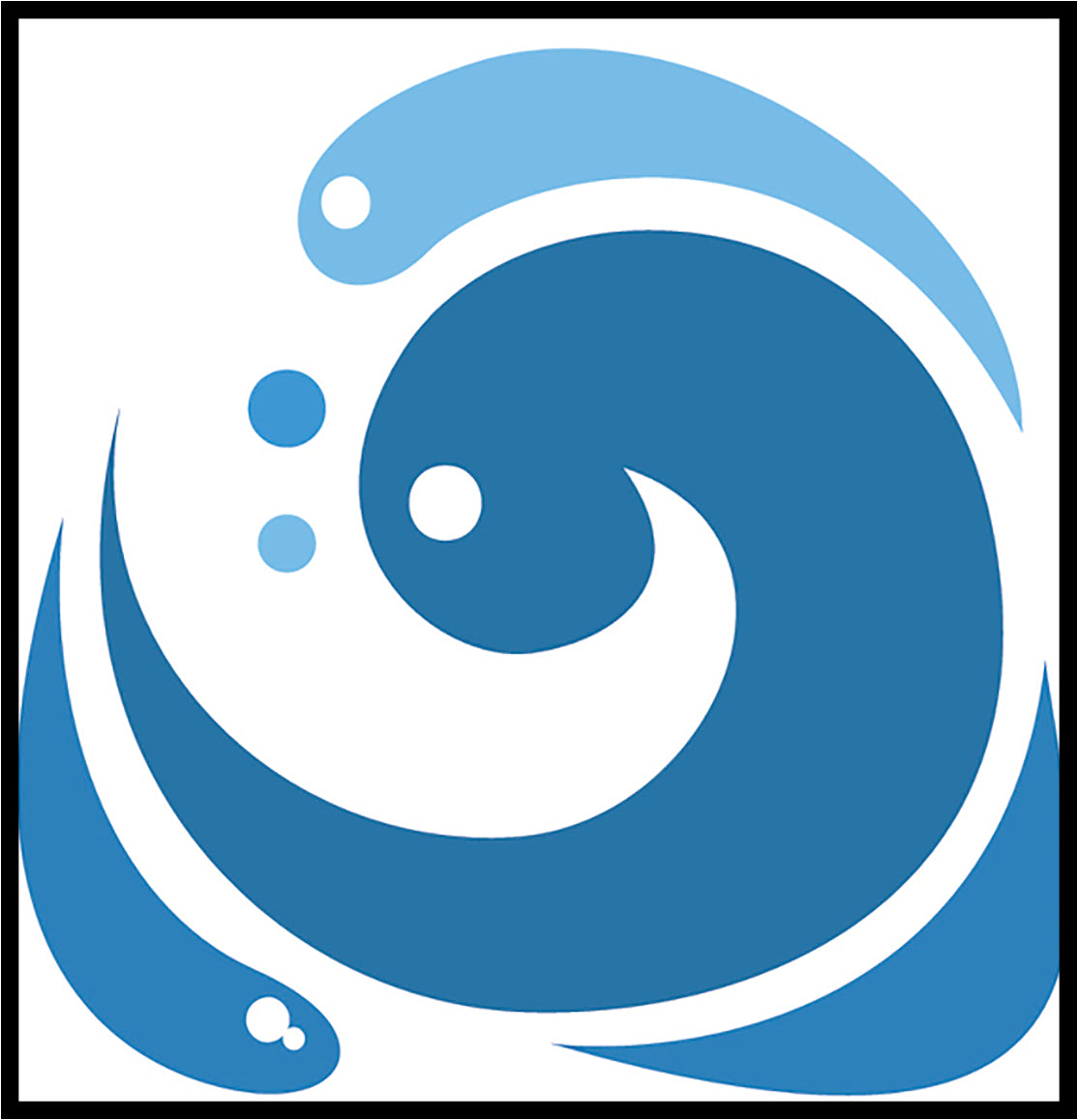 Cool Simple Ocean Sea Waves Cartoon Logo Icon #15 Border Around Image As Shown Vinyl Sticker