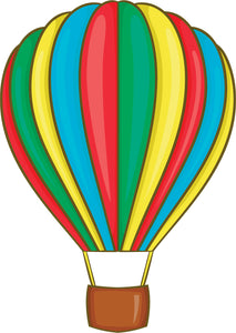 Cool Simple Rainbow Hot Air Balloon Cartoon Icon Vinyl Sticker