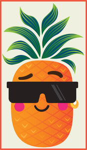 Cool Summer Pineapple Cartoon Art #1 Border Around Image As Shown Vinyl Sticker