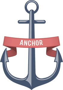 Cool Vintage Nautical Maritime Cartoon Art Logo Icon - Anchor #1 Vinyl Decal Sticker