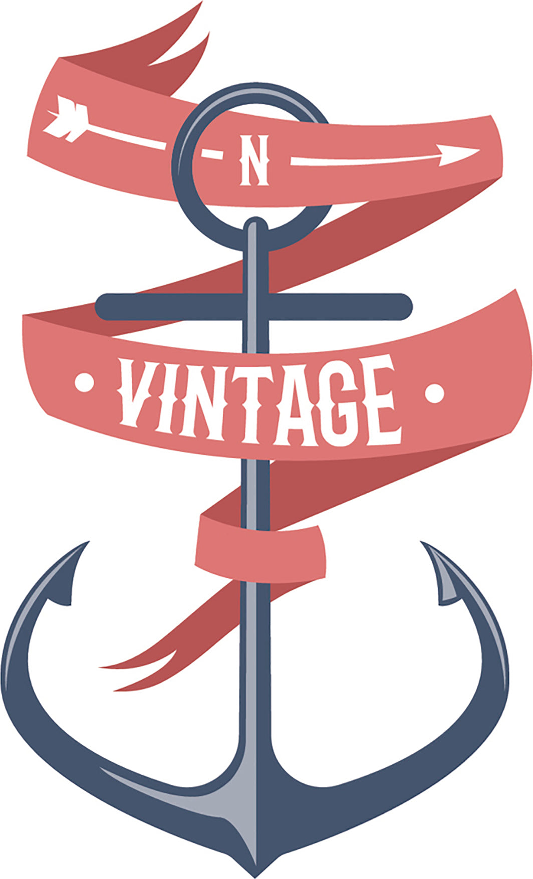 Cool Vintage Nautical Maritime Cartoon Art Logo Icon - Anchor #2 Vinyl Decal Sticker