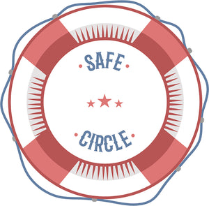Cool Vintage Nautical Maritime Cartoon Art Logo Icon - Safe Circle Floatie Vinyl Decal Sticker