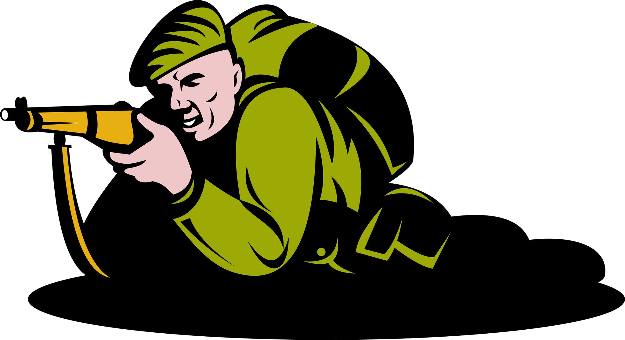 Cool Vintage Retro Military Soldier in Trench Vinyl Decal Sticker