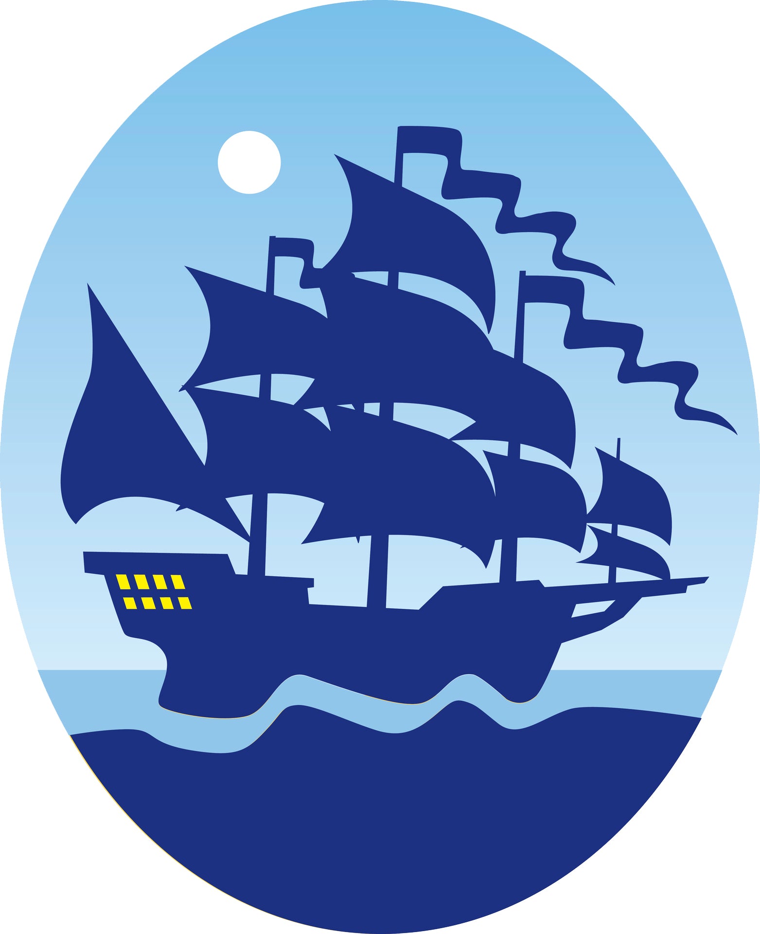 Cool Vintage Sail Ship Silhouette Ocean Cartoon Icon Vinyl Decal Sticker