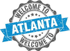 Cool Vintage Stamp Sign Cartoon Icon - Welcome to Atlanta Vinyl Decal Sticker