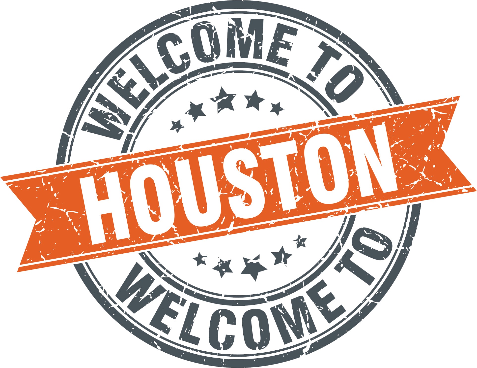 Cool Vintage Stamp Sign Cartoon Icon - Welcome to Houston Vinyl Decal Sticker