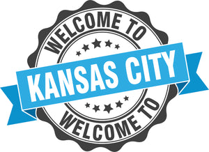 Cool Vintage Stamp Sign Cartoon Icon - Welcome to Kansas City Vinyl Decal Sticker