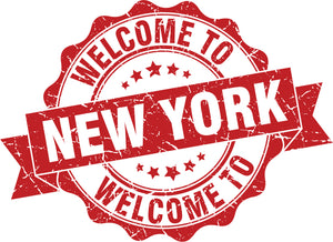 Cool Vintage Stamp Sign Cartoon Icon - Welcome to New York Vinyl Decal Sticker