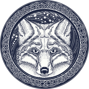 Cool Wild Fox Wolf Celtic Knot Icon Vinyl Decal Sticker